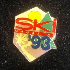 ski magazine 1993 ‘93 pin brooch travel pin vintage enamel collect trinket